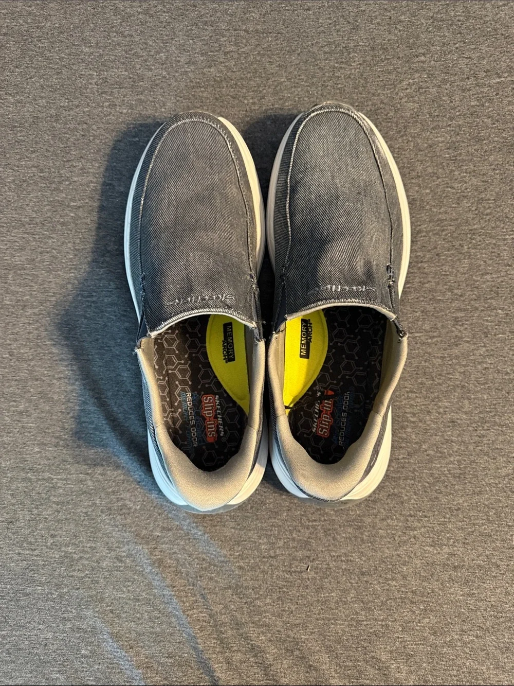 Skechers Men's Gray Slip-On Memory Foam Loafers